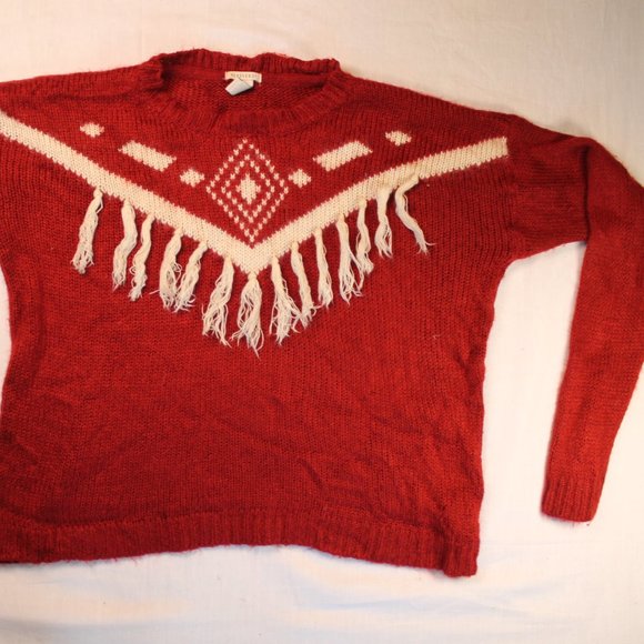 candy cane colored Forever 21 sweater medium red and white - Picture 2 of 3